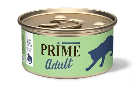 PRIME Adult 70 г консервы для кошек тунец с кальмаром в собственном соку