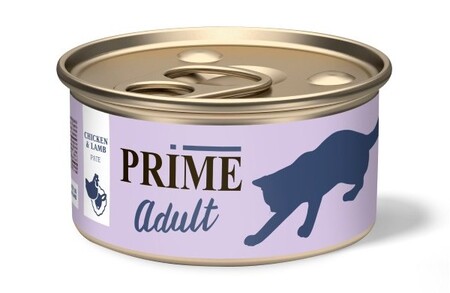PRIME Adult 75 г консервы для кошек паштет курица и ягненок