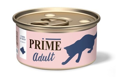 PRIME Adult 75 г консерва для кошек говядина кусочки в соусе