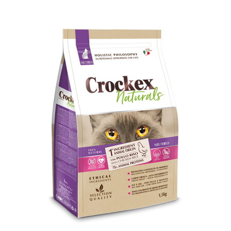 CROCKEX Wellness 1,5 кг сухой корм для стерилизованных кошек курица с рисом