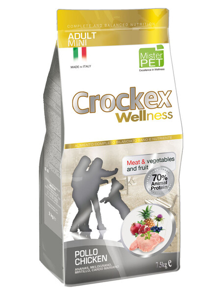 CROCKEX Wellness 7,5 кг сухой корм для собак мелких пород курица с рисом (1+1)