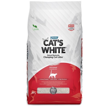 Cat's White Natural 20 л комкующийся наполнитель натуральный без ароматизатора для кошачьего туалета