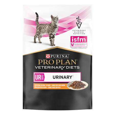 PRO PLAN® VETERINARY DIETS UR ST/OX Urinary 85 г влажный корм для кошек диетический при болезнях нижних отделов мочевыводящих путей, с курицей 1х10