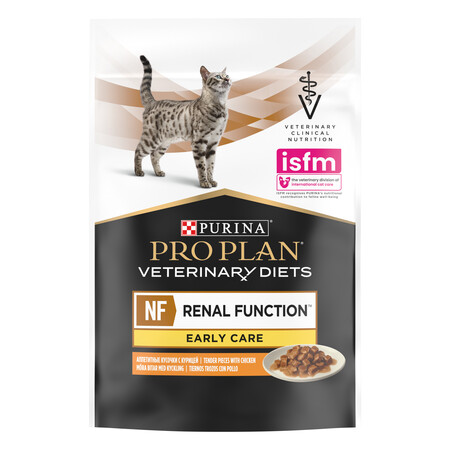 PRO PLAN® VETERINARY DIETS NF Renal Function 85 г влажный корм для кошек диетический для поддержания функции почек при начальной стадии хронической почечной недостаточности, с курицей