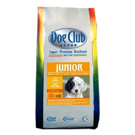 DOG CLUB Junior Super Premium Dogfood 12 кг сухой корм для щенков всех пород с 5 до 18 месяцев с курицей