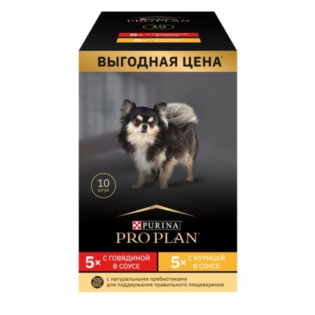 PRO PLAN® Opti Savour 85 гр влажный корм для взрослых собак мелких и карликовых пород с говядиной, с курицей