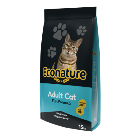 ECONATURE Adult Cat Fish Formula 15 кг сухой корм для кошек с рыбой