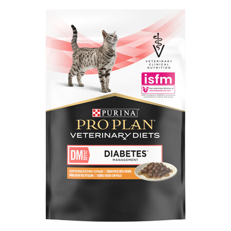 PRO PLAN VETERINARY DIETS DM ST/OX Diabetes Management 85 г влажный корм для кошек диетический при сахарном диабете, с курицей, в соусе