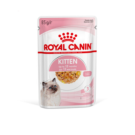 ROYAL CANIN KITTEN 85 г пауч влажный корм мелкие кусочки в желе для котят в возрасте до 12 месяцев 1х28