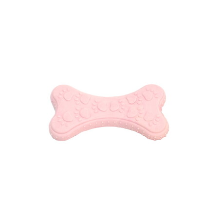 HOMEPET Foam TPR Puppy 10,5 см игрушка для собак косточка с рисунком лапки розовая