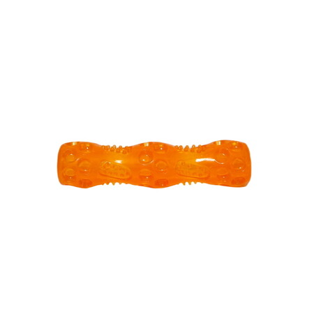 HOMEPET TPR 17,5 см игрушка для собак палочка с пищалкой оранжевая