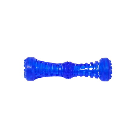 HOMEPET TPR 17,5 см х 5 см игрушка для собак гантель с пищалкой голубая