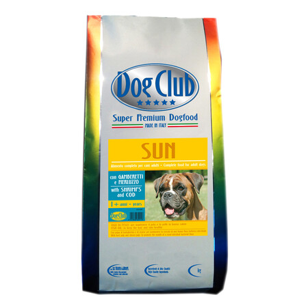 DOG CLUB Sun Super Premium Dogfood 2,5 кг сухой корм для взрослых собак всех пород с креветками и треской