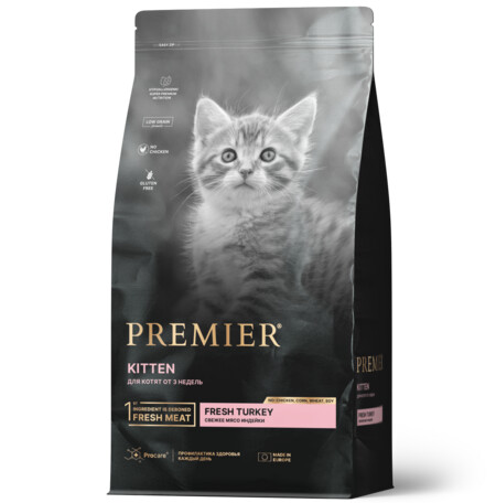 Premier Cat Turkey KITTEN 400 г сухой корм для котят свежая индейка