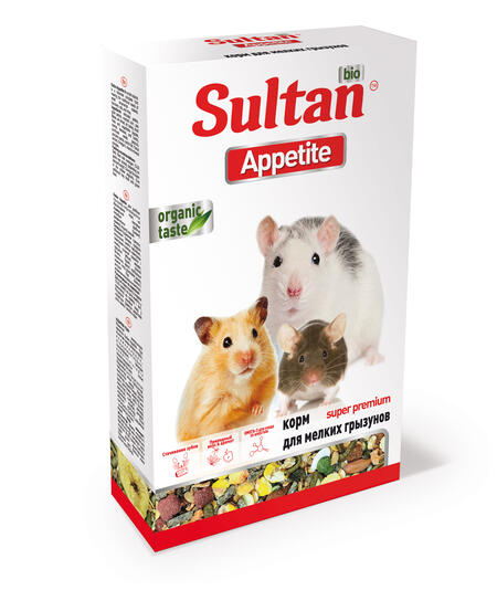 SULTAN BIO APPETITE PREMIUM 550 г полнорационный корм для мелких грызунов 1х8