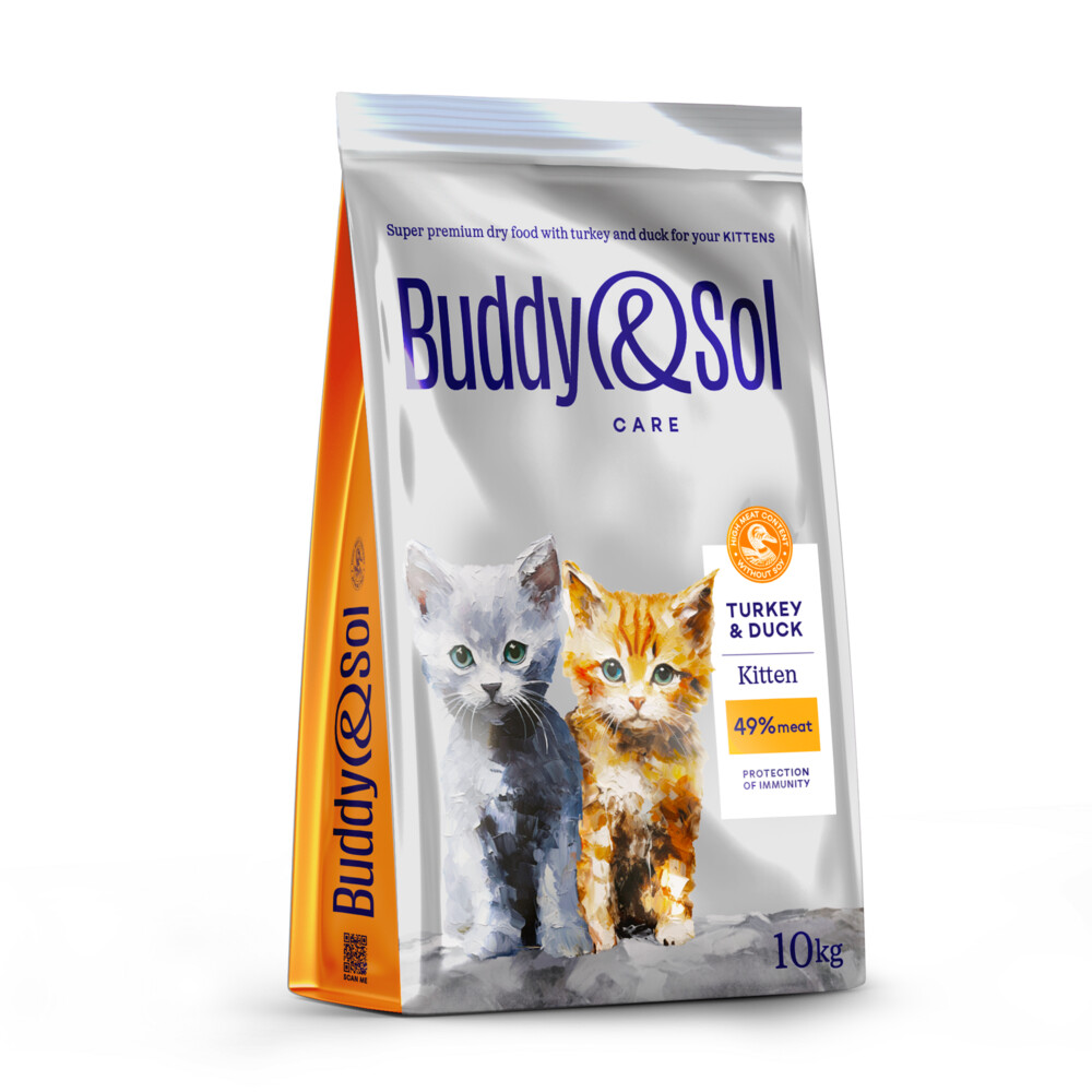 BUDDY SOL CARE KITTEN 10 кг сухой корм для котят с индейкой и уткой