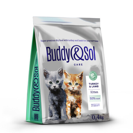 BUDDY SOL CARE KITTEN 400 гр сухой корм для котят с индейкой и ягненком