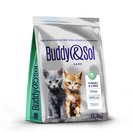 BUDDY SOL CARE KITTEN 400 гр сухой корм для котят с индейкой и ягненком