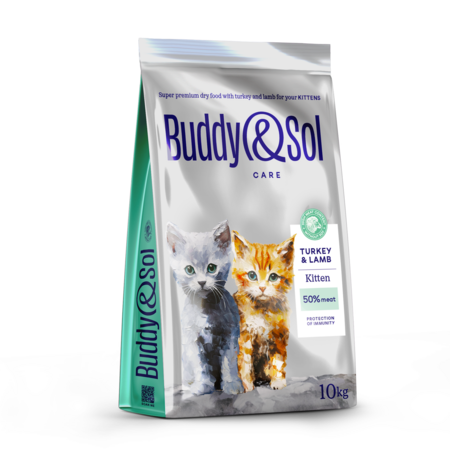 BUDDY SOL CARE KITTEN 10 кг сухой корм для котят с индейкой и ягненком