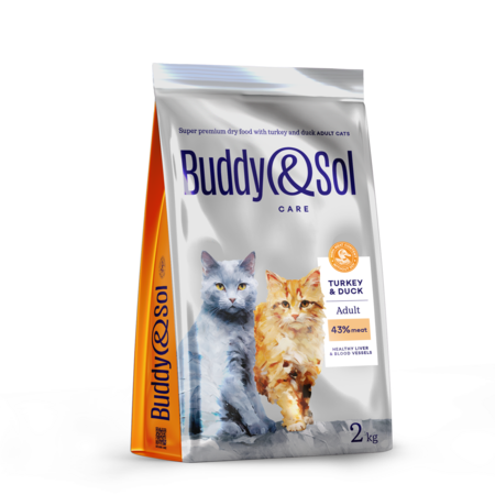 BUDDY SOL CARE ADULT 2 кг сухой корм для взрослых кошек с индейкой и уткой