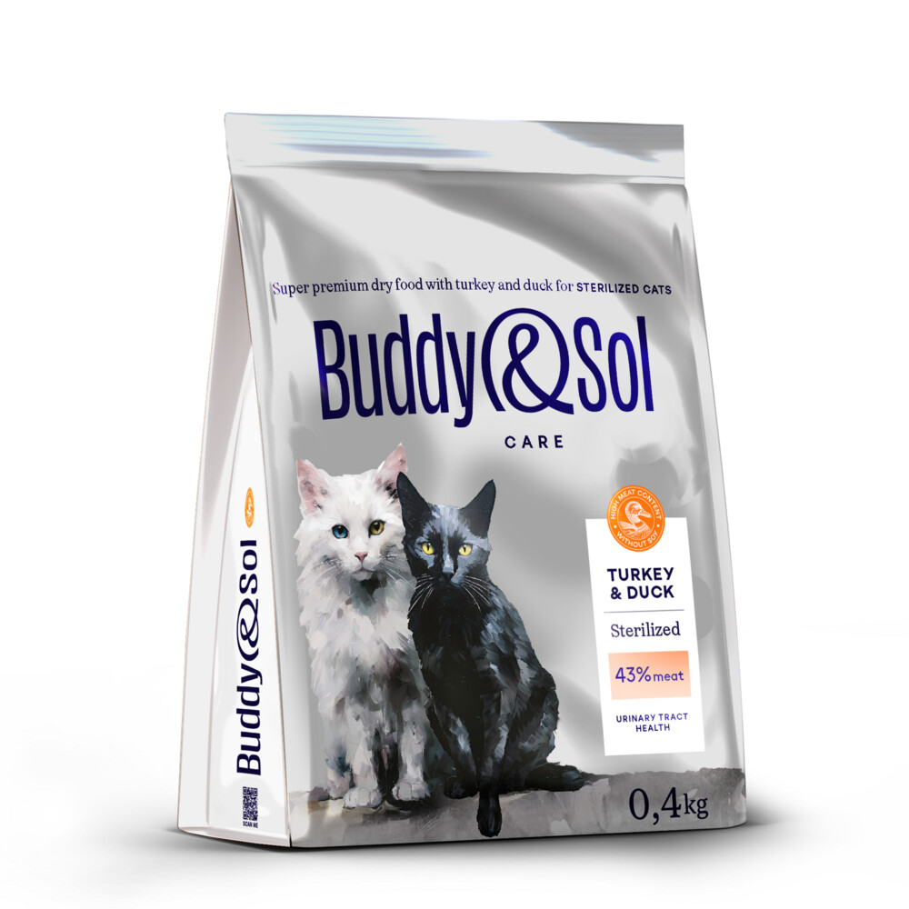 BUDDY SOL CARE STERILIZED 400 гр сухой корм для взрослых стерилизованных кошек с индейкой и уткой