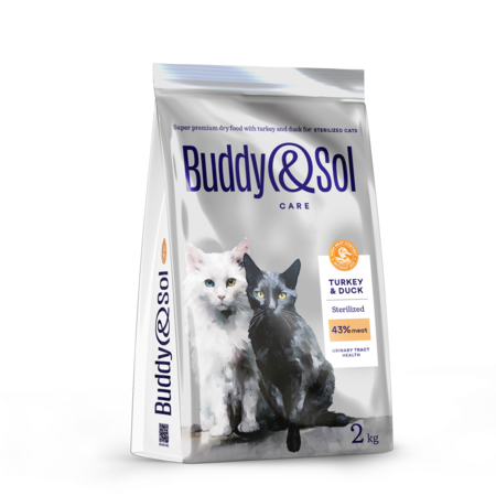 BUDDY SOL CARE STERILIZED 2 кг сухой корм для взрослых стерилизованных кошек с индейкой и уткой