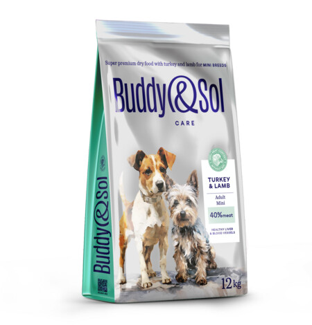 BUDDY SOL CARE ADULT MINI 12 кг сухой корм для взрослых собак мелких пород с индейкой и ягненком