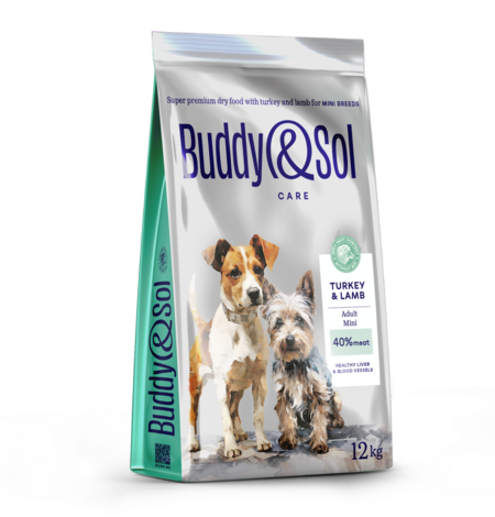 BUDDY SOL CARE ADULT MINI 12 кг сухой корм для взрослых собак мелких пород с индейкой и ягненком