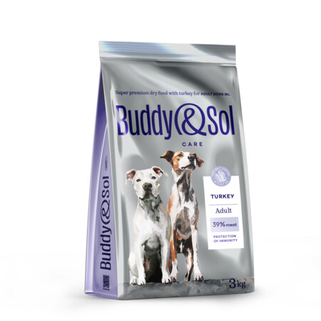 BUDDY SOL CARE ADULT 3 кг сухой корм для взрослых собак средних и крупных пород с индейкой