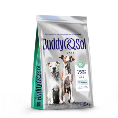 BUDDY SOL CARE ADULT 3 кг сухой корм для взрослых собак средних и крупных пород с индейкой и ягненком