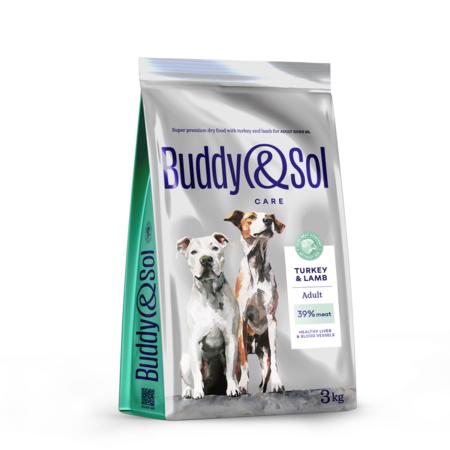 BUDDY SOL CARE ADULT 3 кг сухой корм для взрослых собак средних и крупных пород с индейкой и ягненком