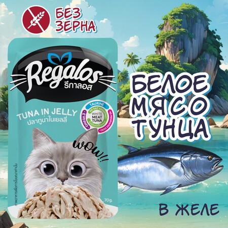 REGALOS 70 гр пауч для кошек тунец в желе
