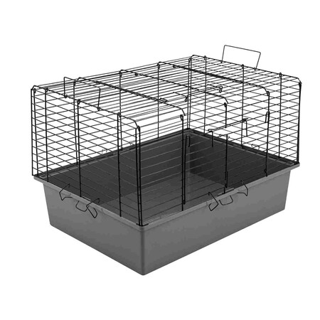 HOMEPET №2 58 см х 40 см х 32,5 см шаг прута 20 мм клетка для кроликов, хорьков и морских свинок серо-черная