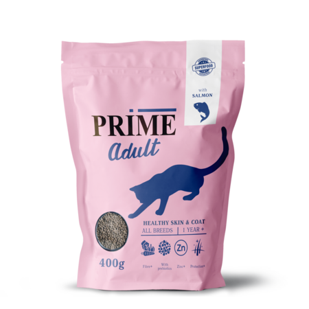 PRIME Adult Healthy Skin & Coat 400 г сухой корм для кошек лосось