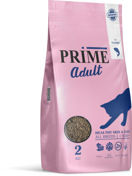 PRIME Adult Healthy Skin & Coat 2 кг сухой корм для кошек лосось