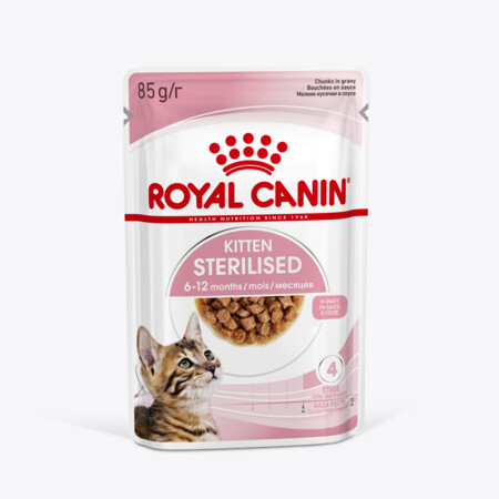 ROYAL CANIN KITTEN STERILISED 85 г пауч соус влажный корм для кастрированных и стерилизованных котят от 6 до 12 месяцев