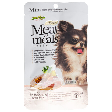 JerHigh Meat as Meals 45 г полувлажный корм для собак всех пород жареное на гриле куриное мясо с печенью