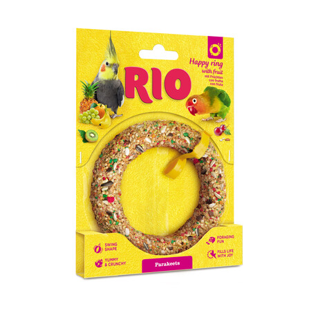 RIO 85 г лакомство - игрушка веселое колечко для средних попугаев