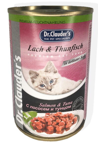 Dr.Clauder`s 415 гр консервы для кошек с лососем и тунцом 1х12
