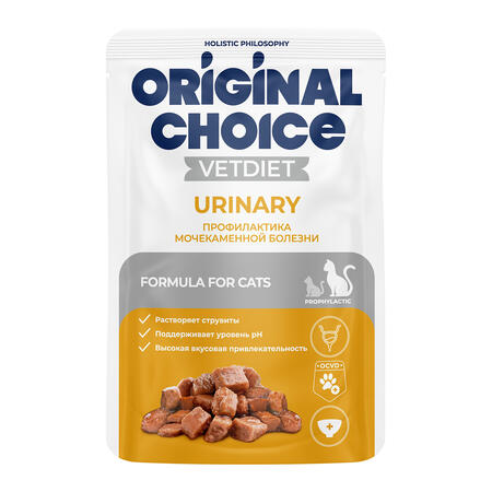 ORIGINAL CHOICE VETDIET Urinary 85 г пауч диетическое полнорационное питание для взрослых кошек профилактика МКБ 1х14