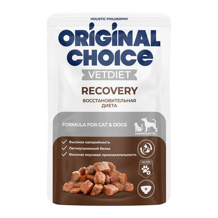 ORIGINAL CHOICE VETDIET Recovery 85 г пауч диетическое полнорационное питание для собак и кошек восстановительная диета 1х14