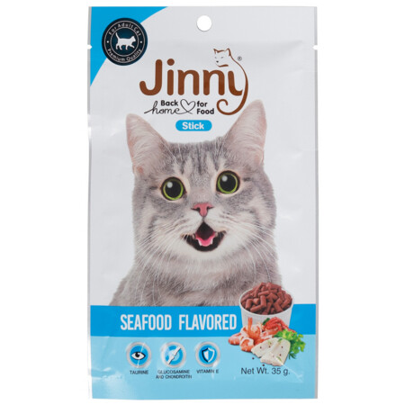 Jinny 35 г мягкие палочки для кошек всех пород с ароматом морепродуктов