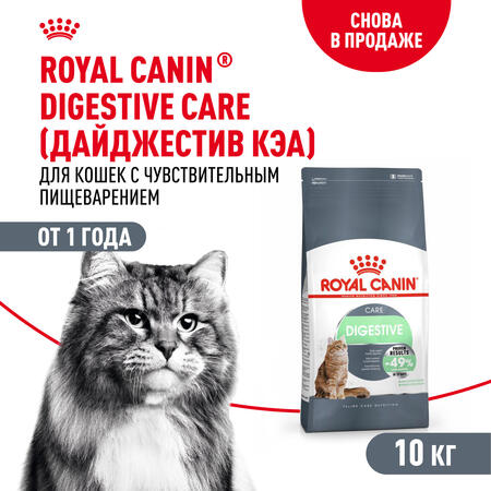 ROYAL CANIN DIGESTIVE CARE 10 кг сухой корм для взрослых кошек для поддержания здоровья пищеварительной системы