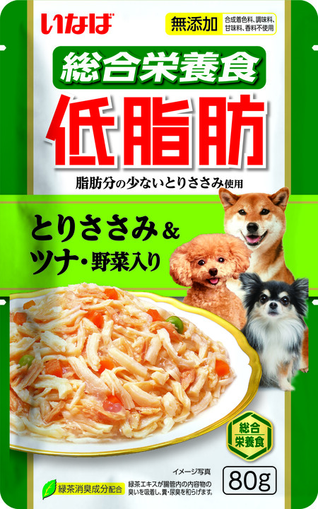 INABA Teishibo 80 г консервы для собак куриное филе с тунцом и овощами 1х12