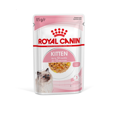 ROYAL CANIN KITTEN 85 г пауч влажный корм мелкие кусочки в желе для котят в возрасте до 12 месяцев 1х28