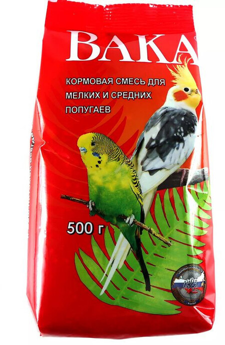 ВАКА 500 г кормовая смесь для мелких и средних попугаев 1х14