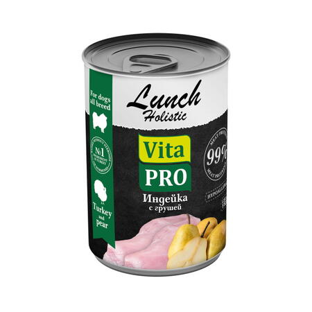 VITA PRO LUNCH 400 г влажный корм для собак индейка с грушей