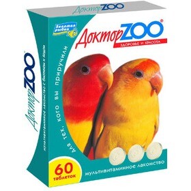Доктор ZOO 60 шт мультивитаминное лакомство с биотином и йодом для птиц