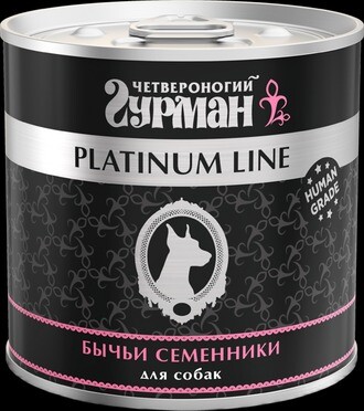 ЧЕТВЕРОНОГИЙ ГУРМАН Платиновая линия 240 г консервы для собак бычьи семенники в желе