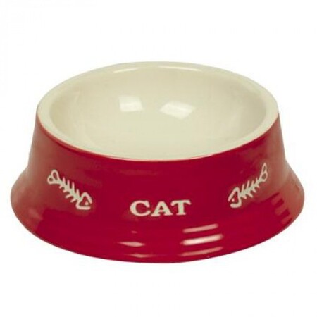 NOBBY CAT 0,14 л 14 см х 4,8 см миска красная с рисунком керамика